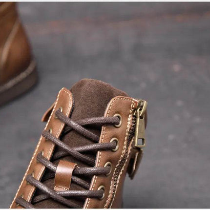 Men Vintage Business Casual Leather Boots - Boots - BHKH - Mad Fly Essentials