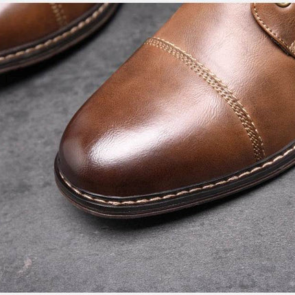 Men Vintage Business Casual Leather Boots - Boots - BHKH - Mad Fly Essentials