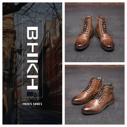 Men Vintage Business Casual Leather Boots - Boots - BHKH - Mad Fly Essentials