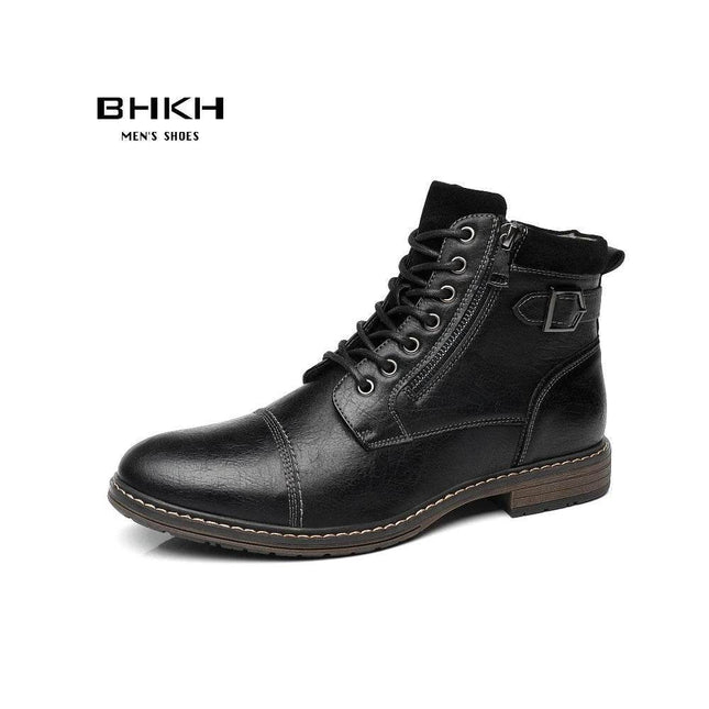 Men Vintage Business Casual Leather Boots - Boots - BHKH - Mad Fly Essentials
