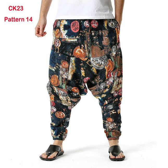 Men Vintage Fashion Hip Hop Pattern Harem Pants - Harem Pants - Parklees - Mad Fly Essentials