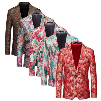 Men Fashion Vintage One Button Party Blazer - Blazer - Maple King - Mad Fly Essentials