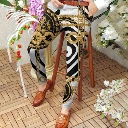 Men Vintage Pattern Slim Fit Business Casual Pants - Pants - Fanweilin - Mad Fly Essentials