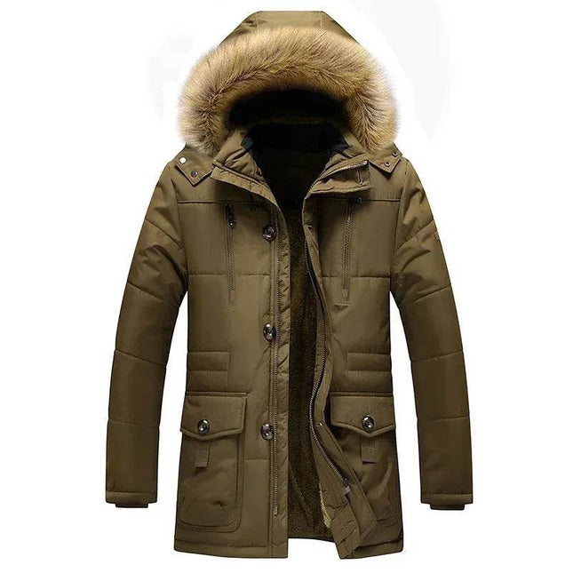 Men Windproof Winter Fur Collar Parka Outerwear - Outerwear - iSurvivor - Mad Fly Essentials