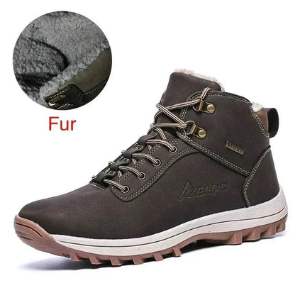 Men Winter Warm Black Leather Boots - Mad Fly Essentials