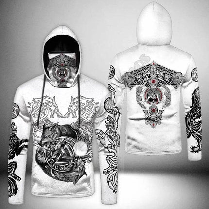 Men Wolf Raven Tribal Casual Mask 3D Hoodies - Hoodies - PLstar Cosmos - Mad Fly Essentials