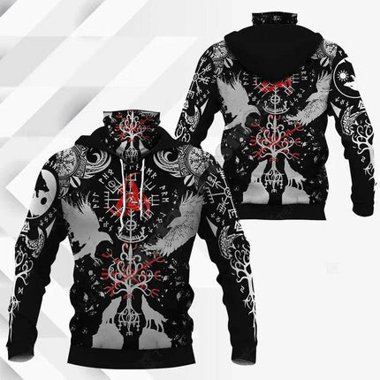 Men Wolf Raven Tribal Casual Mask 3D Hoodies - Hoodies - PLstar Cosmos - Mad Fly Essentials