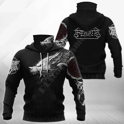 Men Wolf Raven Tribal Casual Mask 3D Hoodies - Hoodies - PLstar Cosmos - Mad Fly Essentials