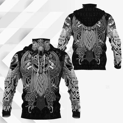 Men Wolf Raven Tribal Casual Mask 3D Hoodies - Hoodies - PLstar Cosmos - Mad Fly Essentials