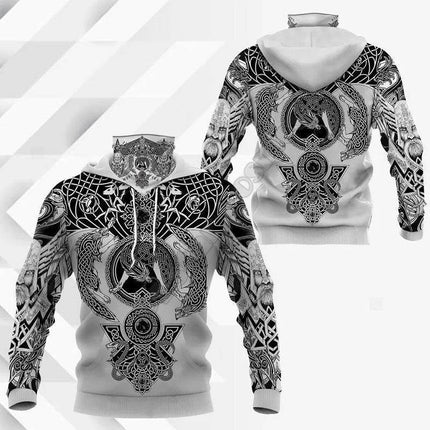 Men Wolf Raven Tribal Casual Mask 3D Hoodies - Hoodies - PLstar Cosmos - Mad Fly Essentials