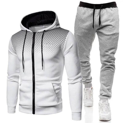 Men's Casual Gradient Long 2pc Tracksuit - Tracksuit - Gym King - Mad Fly Essentials