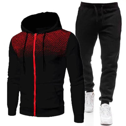 Men's Casual Gradient Long 2pc Tracksuit - Tracksuit - Gym King - Mad Fly Essentials