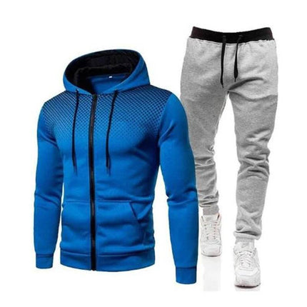 Men's Casual Gradient Long 2pc Tracksuit - Tracksuit - Gym King - Mad Fly Essentials
