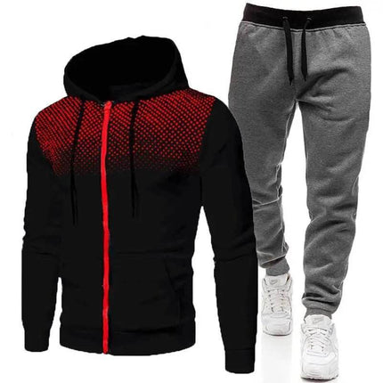 Men's Casual Gradient Long 2pc Tracksuit - Tracksuit - Gym King - Mad Fly Essentials