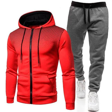 Men's Casual Gradient Long 2pc Tracksuit - Tracksuit - Gym King - Mad Fly Essentials