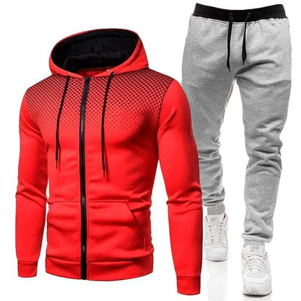 Men's Casual Gradient Long 2pc Tracksuit - Tracksuit - Gym King - Mad Fly Essentials
