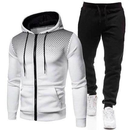 Men's Casual Gradient Long 2pc Tracksuit - Tracksuit - Gym King - Mad Fly Essentials