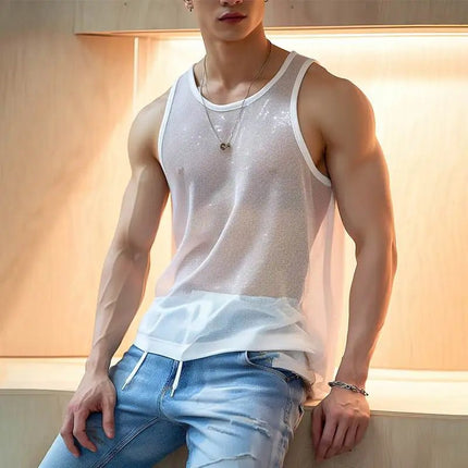 Mens Clubwear Knitted Fashion Tank Tops - Mens Clubwear - Cailaoban - Mad Fly Essentials