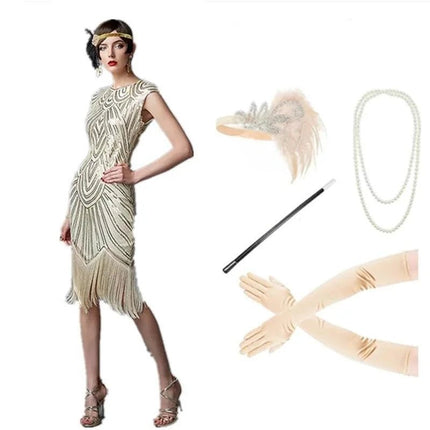 Midi Dress Women 1920s Vintage Great Gatsby Costume - MIDI Dress - Eillysevens - Mad Fly Essentials