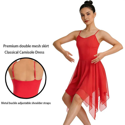 MIDI Dress Women Asymmetrical Chiffon Ballet Dance Dress - MIDI Dress - IIXPIN - Mad Fly Essentials