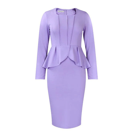Midi Dress Women Long Elegant Office Lady Dress - MIDI Dress - Retro Dress - Mad Fly Essentials