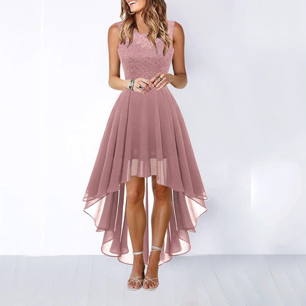MIDI Dress Women Red Lace Chiffon Evening Dress - MIDI Dress - Adogirl - Mad Fly Essentials