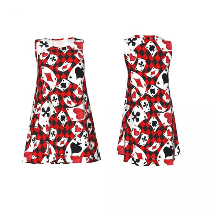 Mini Dress Women 3D Fashion Poker Card Skater Dress - Mini Dress - syntecso - Mad Fly Essentials