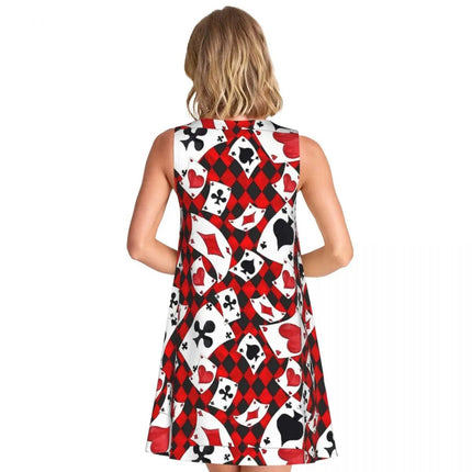 Mini Dress Women 3D Fashion Poker Card Skater Dress - Mini Dress - syntecso - Mad Fly Essentials