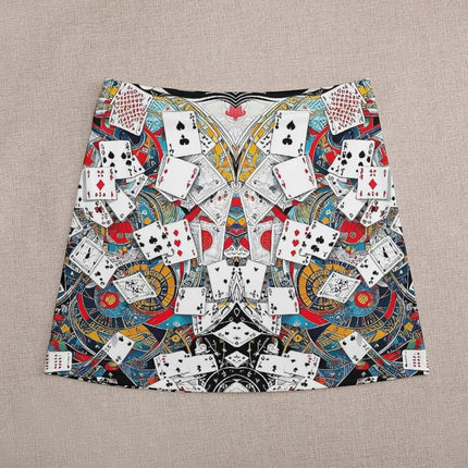 Mini Dress Women 3D Fashion Poker Card Skater Dress - Mini Dress - syntecso - Mad Fly Essentials