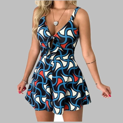 Mini Dress Women European Halter Leopard Dress - Mini Dress - Aibo Carla - Mad Fly Essentials