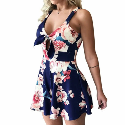 Mini Dress Women European Halter Leopard Dress - Mini Dress - Aibo Carla - Mad Fly Essentials