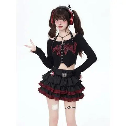 Mini Skirt Women Black Gothic 90s Summer Emo Skirt - Mini Skirt - DICLOUD - Mad Fly Essentials
