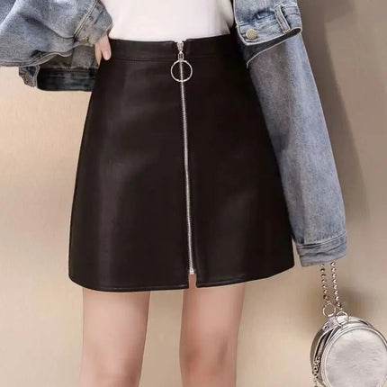 Mini Skirt Women Circular Zip Short Leather Skirt - Mini Skirt - Adogirl - Mad Fly Essentials