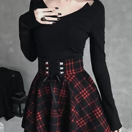 Mini Skirt Women Gothic Patchwork Skirt - Mini Skirt - InsDoit - Mad Fly Essentials