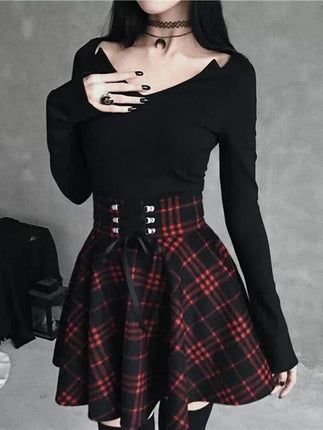 Mini Skirt Women Gothic Patchwork Skirt - Mini Skirt - InsDoit - Mad Fly Essentials