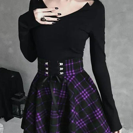 Mini Skirt Women Gothic Patchwork Skirt - Mini Skirt - InsDoit - Mad Fly Essentials