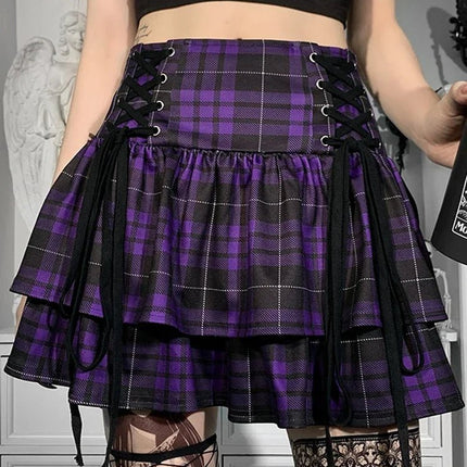 Mini Skirt Women Gothic Patchwork Skirt - Mini Skirt - InsDoit - Mad Fly Essentials