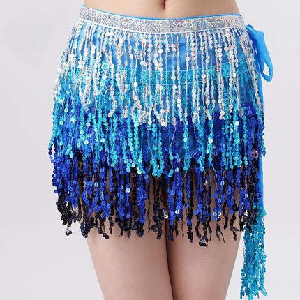 Mini Skirt Women Sequin Tassel Belly Dancing Skirt - Mini Skirt - AILINGE - Mad Fly Essentials