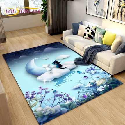 Modern 3D Cat Cartoon Area Rug - Area Rug - LOUSIDREAM - Mad Fly Essentials