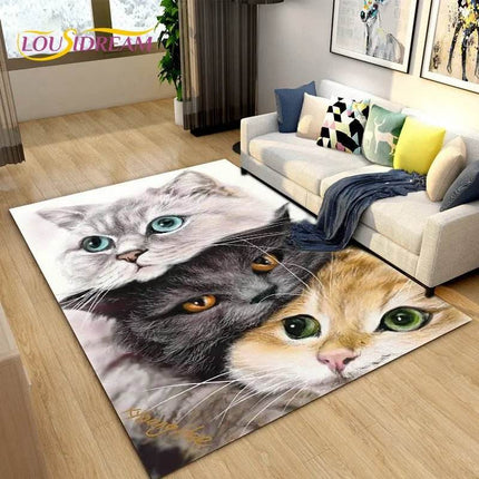 Modern 3D Cat Cartoon Area Rug - Area Rug - LOUSIDREAM - Mad Fly Essentials