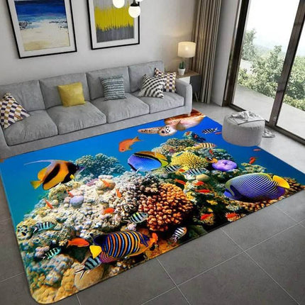 Modern 3D Fish Ocean Anti - Slip Area Rug - Area Rug - WESSD - Mad Fly Essentials