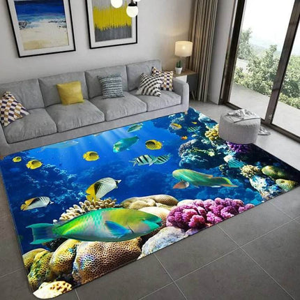 Modern 3D Fish Ocean Anti - Slip Area Rug - Area Rug - WESSD - Mad Fly Essentials