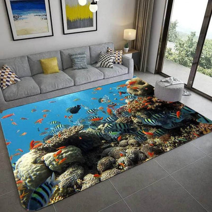 Modern 3D Fish Ocean Anti - Slip Area Rug - Area Rug - WESSD - Mad Fly Essentials