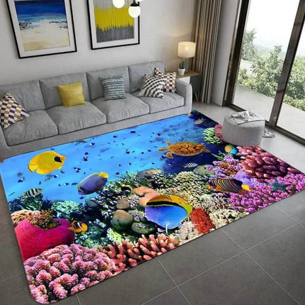 Modern 3D Fish Ocean Anti - Slip Area Rug - Area Rug - WESSD - Mad Fly Essentials