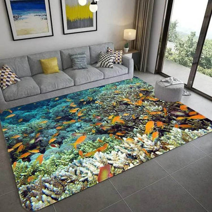 Modern 3D Fish Ocean Anti - Slip Area Rug - Area Rug - WESSD - Mad Fly Essentials