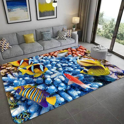 Modern 3D Fish Ocean Anti - Slip Area Rug - Area Rug - WESSD - Mad Fly Essentials