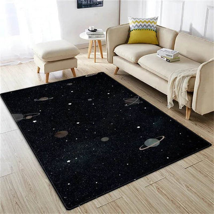Modern 3D Saturn Planet Starry Sky Area Rug - Area Rug - WESSD - Mad Fly Essentials