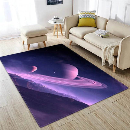 Modern 3D Saturn Planet Starry Sky Area Rug - Area Rug - WESSD - Mad Fly Essentials