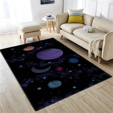 Modern 3D Saturn Planet Starry Sky Area Rug - Area Rug - WESSD - Mad Fly Essentials