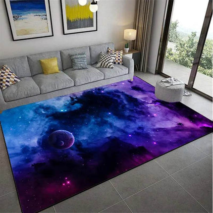 Modern 3D Saturn Planet Starry Sky Area Rug - Area Rug - WESSD - Mad Fly Essentials